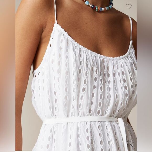 NWT J CREW Oval eyelet midi dress in white - Picture 4 of 9